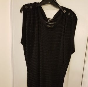 Black Mesh Party Midi Dress